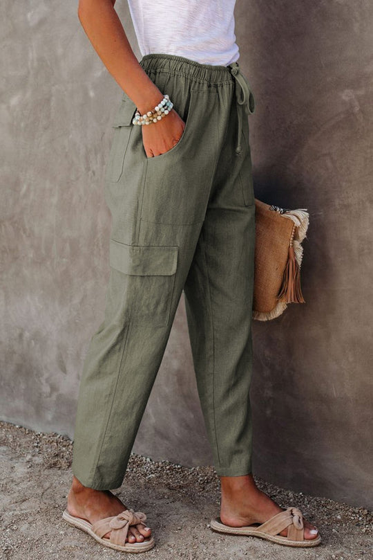 Driven Linen Blend Pocketed Cargo Pants