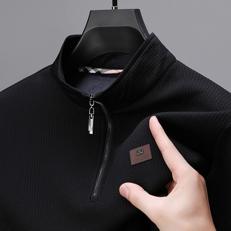 Half-Zip Stand Collar Fleece Tee