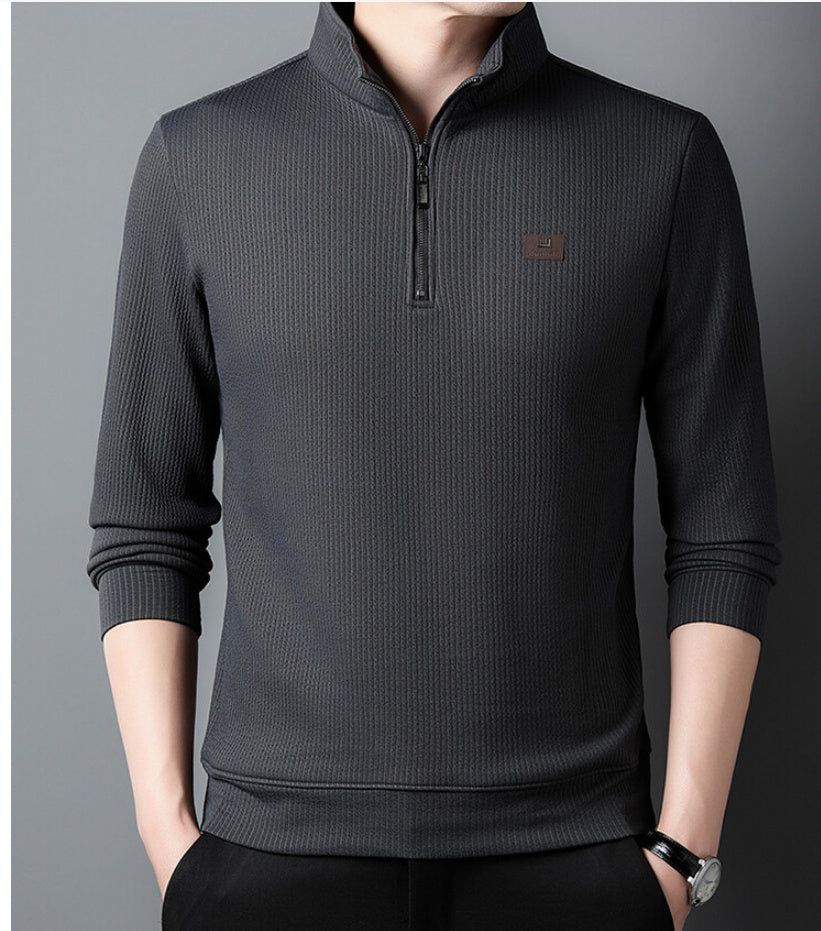 Half-Zip Stand Collar Fleece Tee