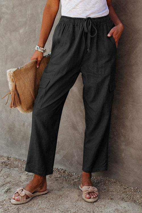 Driven Linen Blend Pocketed Cargo Pants