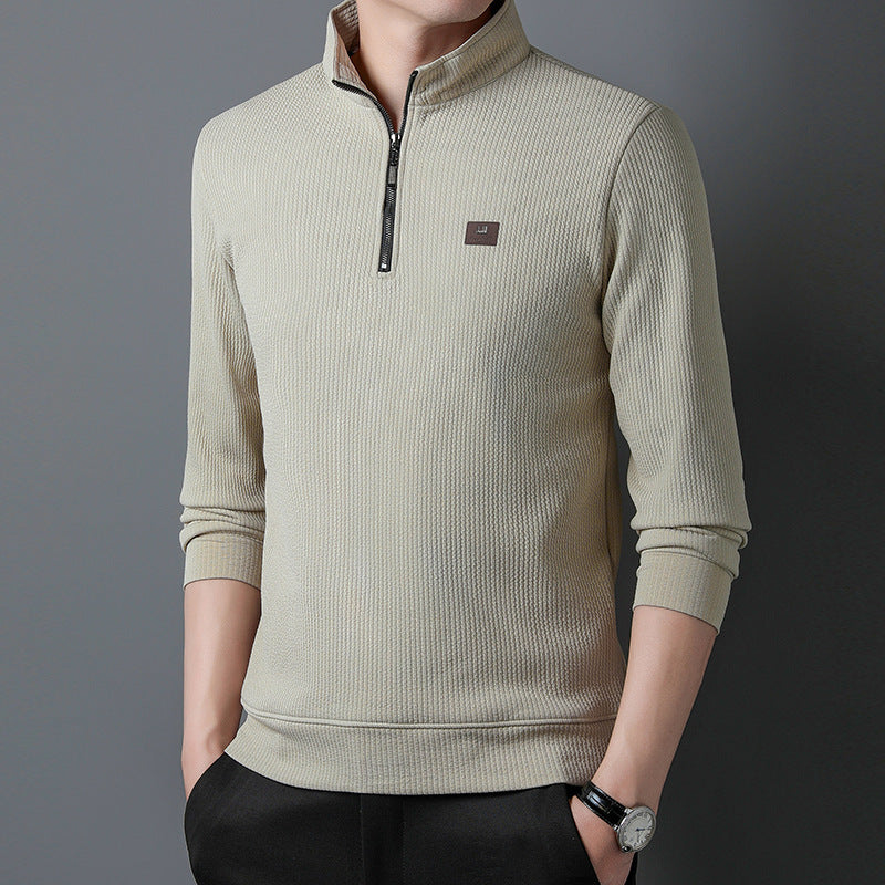 Half-Zip Stand Collar Fleece Tee