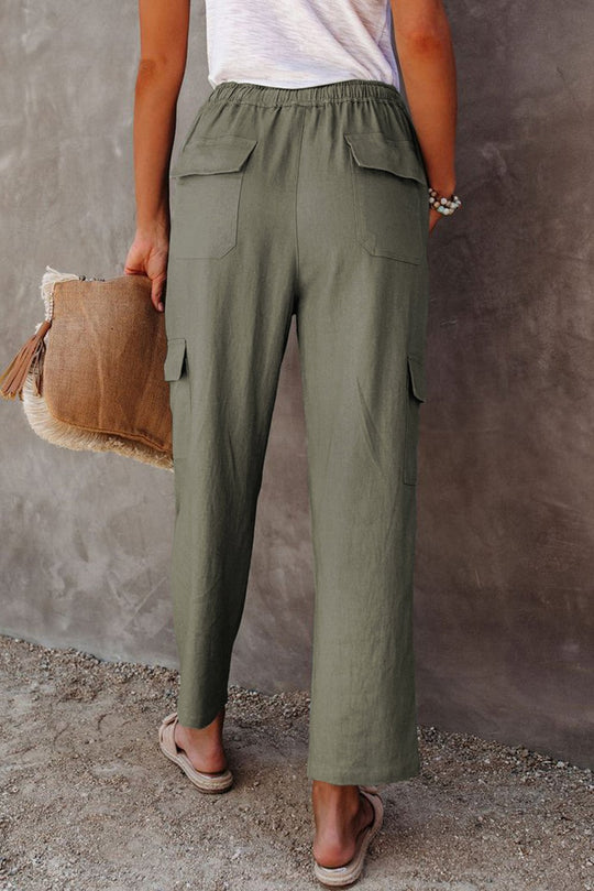 Driven Linen Blend Pocketed Cargo Pants