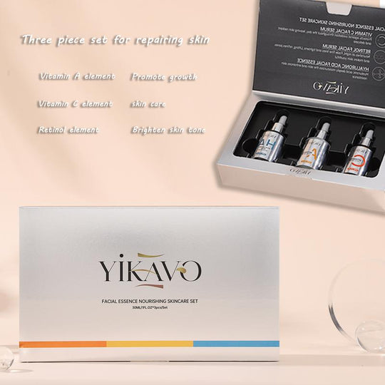 【Natural Ingredients】Yikavo FACIAL ESSENCE NOURISHING SKINCARE SET Natural Moisturizing Skin Care Improves Wrinkles, Moisturizes and Enhances the Skin'S Ability to Retain Moisture for Long-Lasting Hydration Skin Is Revitalized Home in the Bedroom