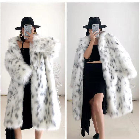 Women Thickened Plush Long Overcoat