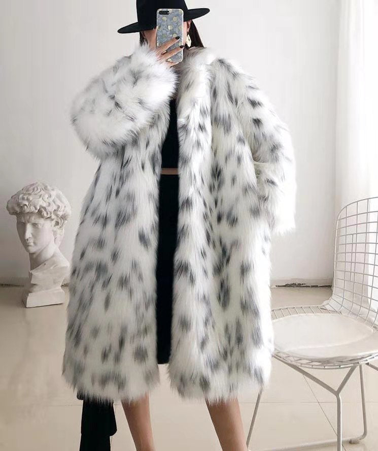 Women Thickened Plush Long Overcoat