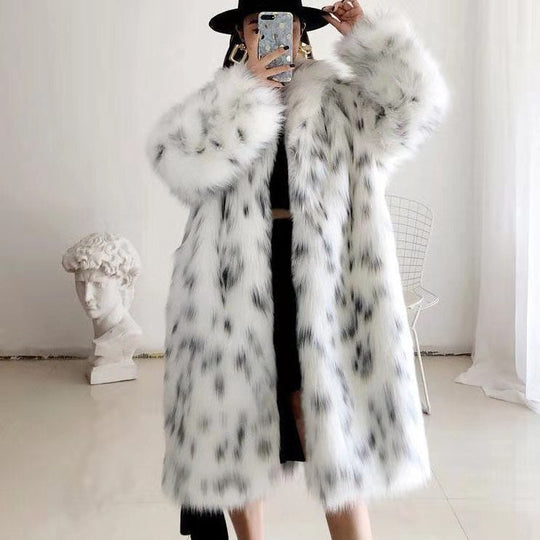 Women Thickened Plush Long Overcoat