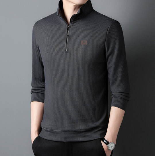 Half-Zip Stand Collar Fleece Tee