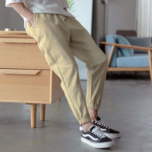 Summer Men's Casual Pants Men's Trousers Cotton Linen Pants Loose Harem Pants