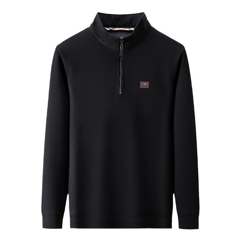 Half-Zip Stand Collar Fleece Tee