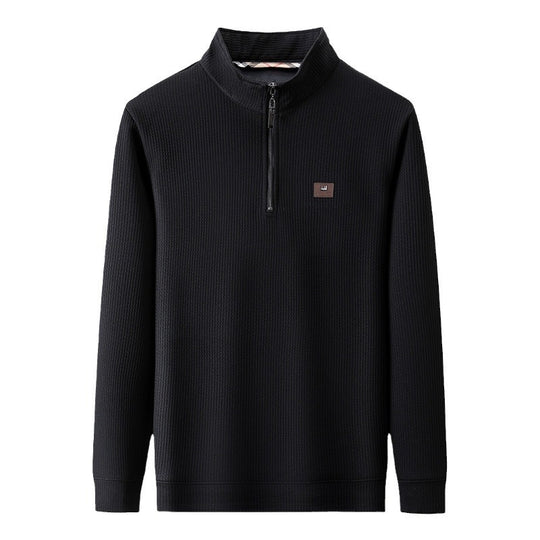 Half-Zip Stand Collar Fleece Tee