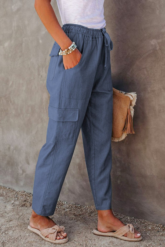 Driven Linen Blend Pocketed Cargo Pants